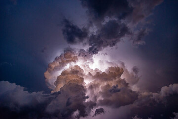 Lightening behind Clouds