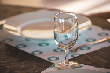 Table set in restaurant
