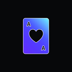 Ace Of Hearts blue gradient vector icon
