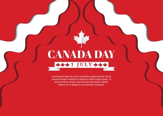 JULY 1st. Canada day background with maple leaf design