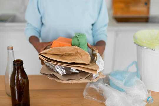 Woman Recycling 