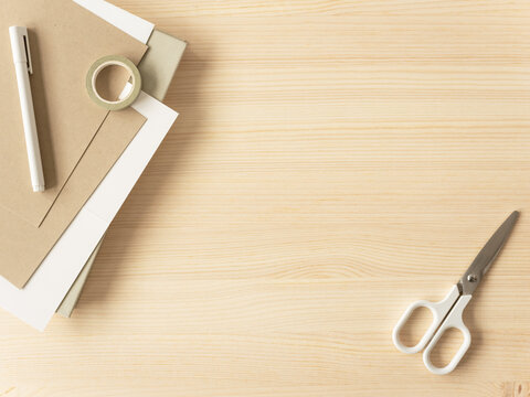 Minimal Desk Scene and Supplies