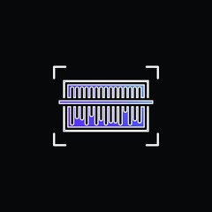 Barcode blue gradient vector icon