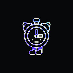 Alarm Clock blue gradient vector icon