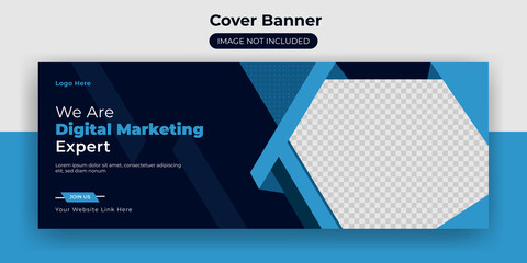 facebook  cover banner webinar facebook cover banner online digital marketing business social media business cover post design template - obrazy, fototapety, plakaty