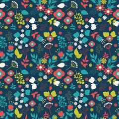 Elegant seamless pattern with abstract flowers, design elements.Modern floral design for paper, cover, fabric, interior decor and other users.