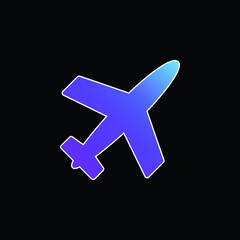 Airplane Filled Shape blue gradient vector icon