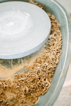 Empty potter&rsquo;s wheel
