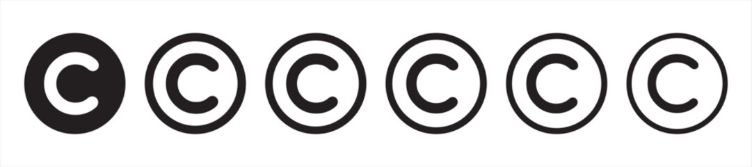 Copyright icon set. copyright symbols. Vector Illustration Eps10