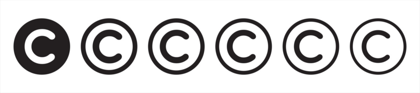 Copyright icon set. copyright symbols. Vector Illustration Eps10