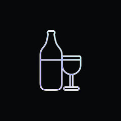 Bottle And Cup Outline blue gradient vector icon