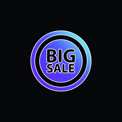 Big Sale Badge blue gradient vector icon