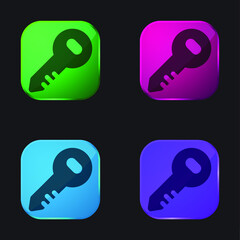 Administrator Key four color glass button icon