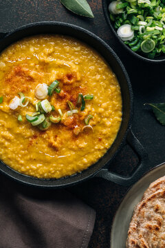 Dal served flatbread