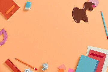 Technology design with coffee spilled over blue background