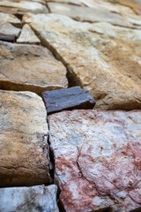 Closeup of stacked stone blocks
