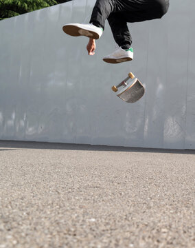 Skater performing trick in a skate park
