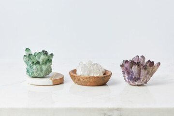 Shiny magic different crystals decoration