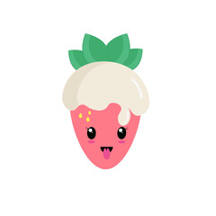 Funny strawberries. Vector illustration on white background