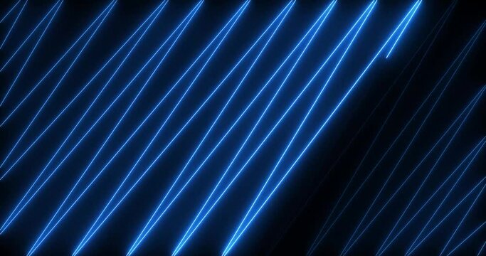 blue neon lines animate zig zag style footage background. 4k 