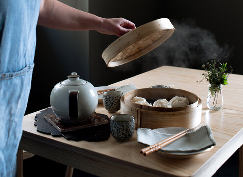 Steamed xiao long bao ready to eat