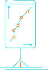 Presentation Icon outline Presentation billboard sign icon. Scheme and Diagram symbol. Graphic element on white background. Colour clean flat presentation icons. Vector 