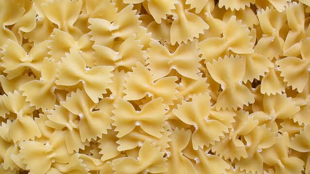 Raw whole dried Bow tie pasta