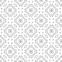 floral seamless pattern background.Geometric ornament for wallpapers and backgrounds. Black and white pattern. 