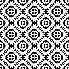 floral seamless pattern background.Geometric ornament for wallpapers and backgrounds. Black and white pattern. 