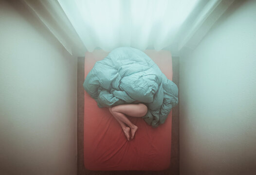 Hiding girl in her room