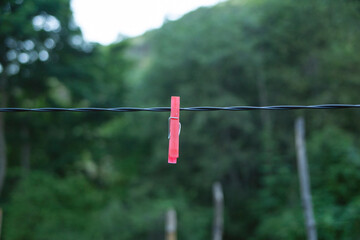 clothing clip on a string