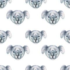 Koala animals cartoon cute faces graphic illustration vector hand-drawn. Print textile vintage retro scandinavian style realism separately on a white background large set clipart