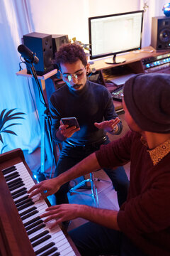 Musicians at the recording studio