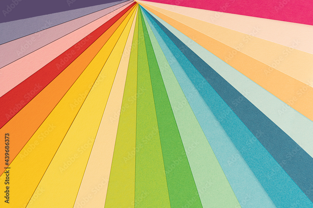 Poster abstract rainbow colorful paper background.layout colors. rainbow fan. colored sheets.