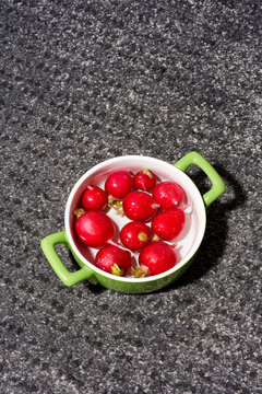 raw radishes soked in water