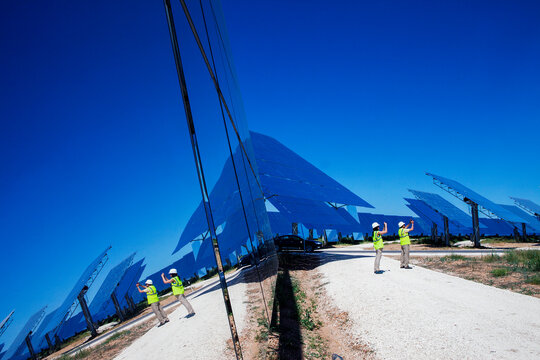 workers solar plant spain