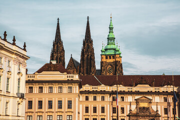 Fototapeta na wymiar St. Vitus Cathedral at Prague Castle in Prague.