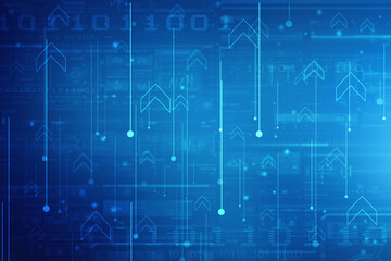 2d illustration Abstract futuristic electronic circuit technology background