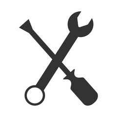 Screwdriver and wrench vector icon.