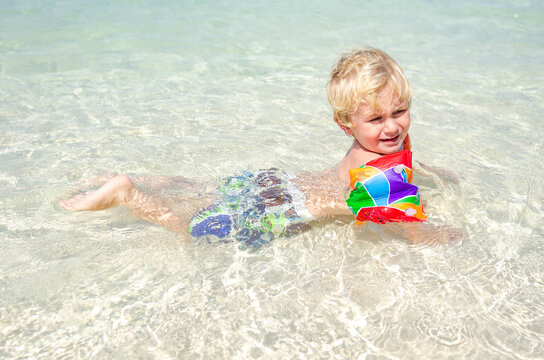 Little Boy swimming in the Caribbean Sea