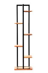 Original shelving made of metal and wood for home decoration