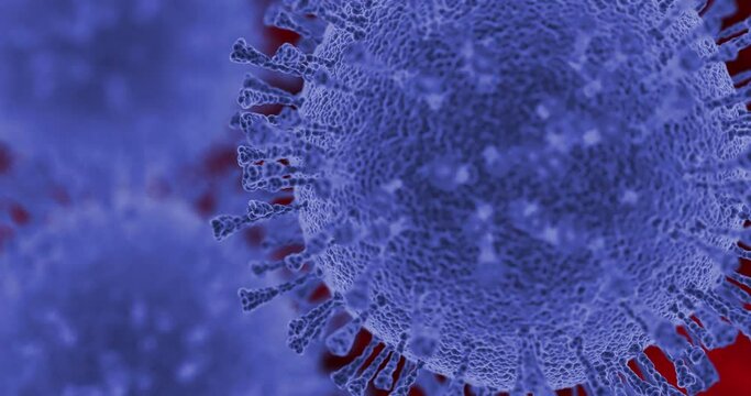 3d simulation of corona virus. Artistic rendering of electron microscope visualization.