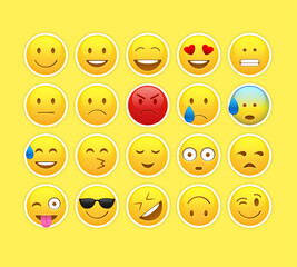Fototapeta premium Emoji vector illustration. Emoticon, emoji design. Smiley-face for website, video, ratings, polls, etc.