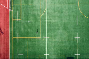 Top view of football field.
