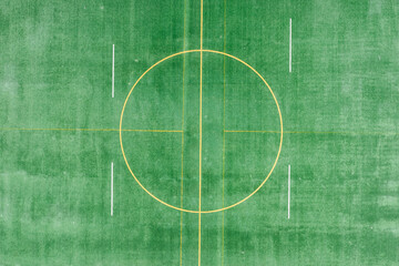 Top view of football field.