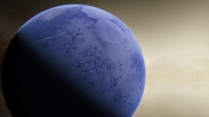 planet suitable for colonization, earth-like planet in far space, planets background 3d render