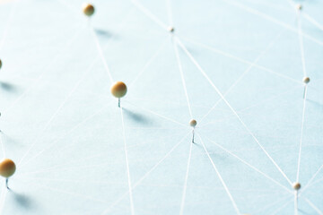 Pin network connected with thread