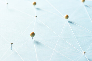 Creative network on blue background