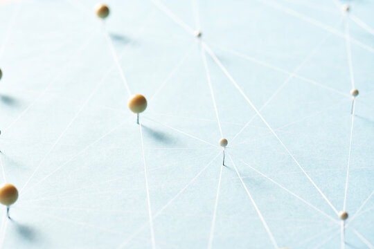 Pin network connected with thread