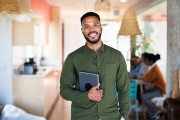 African American Business Man Using Tablet